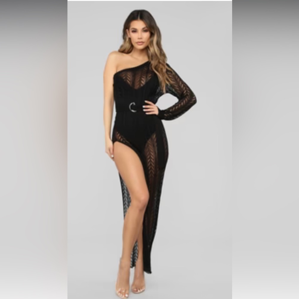 Fashionnova knit with love one shoulder maxi dress size 3x
